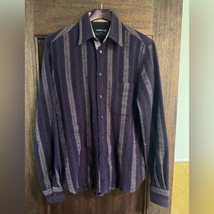 Vintage Michel Axes Paris Small/Medium Men's Wool Purple Striped Shirt
